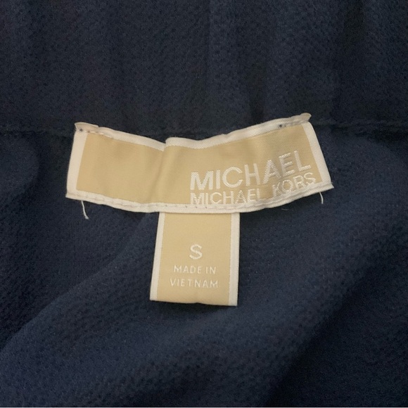 MICHAEL Michael Kors Blue Off-Shoulder Jumpsuit with Flutter Sleeves - Picture 11 of 11